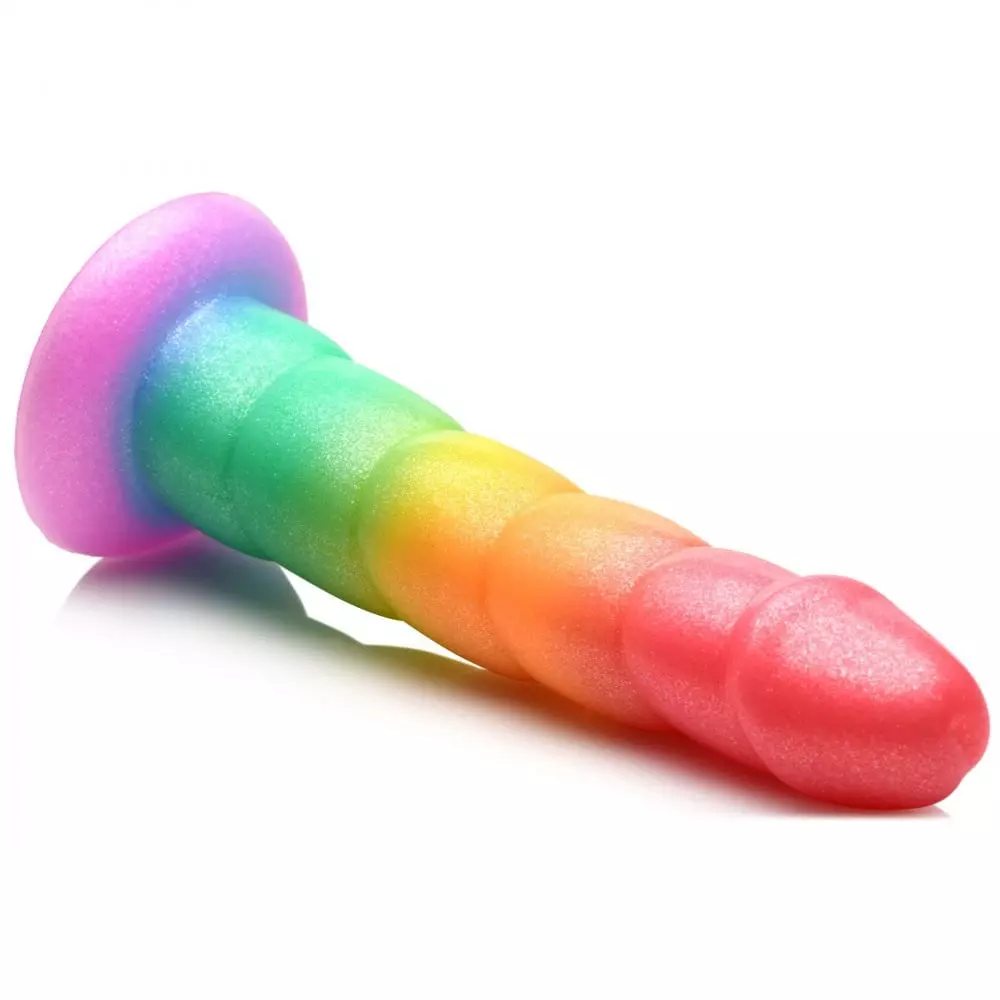 Simply Sweet Swirl 6.5 inch Silicone Rainbow Dildo